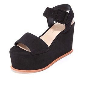 Loeffler Randall Alessa Black Suede Platform 7